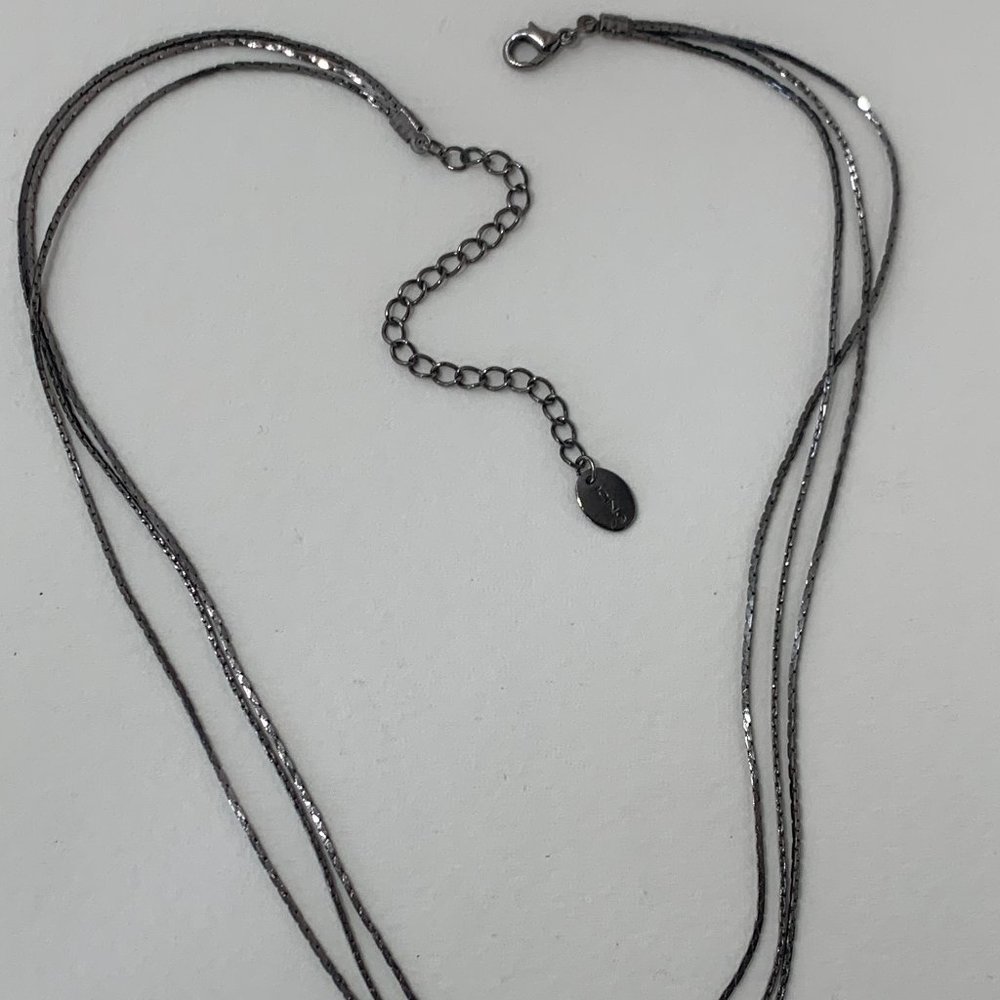 Icing - Black Thin Flat Square-Link Chain/Multi-Link Necklace